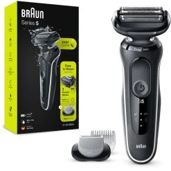 Braun Elektrorasierer Series 5 51-W1600s, Weiß, Wet & Dry, Mit EasyClick-Bodygroomer