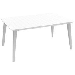 BEST Gartentisch Bari, Kunststoff, Weiß, 157 X 98 X 74 Cm