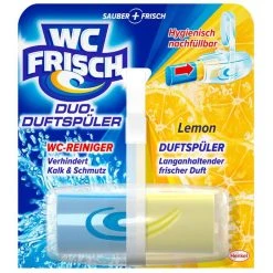 WC FRISCH WC-Frisch WC-Duftspüler Duo-Duftspüler Lemon, 2-Phasen-Wirkung, Im Korb