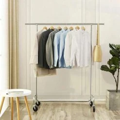 Songmics Garderobenständer HSR11S, Bis 130 Kg, Mit Rollen, Ausziehbar, Metall, Silber -Einhell Verkaufsshop 07353360614c953847186136b59e02fbf8a08b20 garderobenstaender songmics hsr11s bis 130 kg