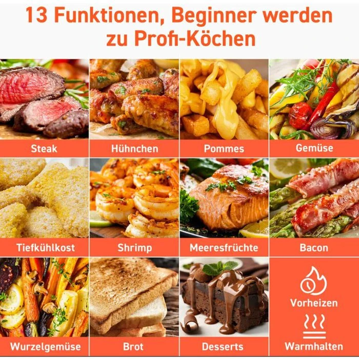 Cosori Fritteuse Premium XXL, CP158-AF-RXL, 1700 W, Heißluftfritteuse, Ohne Öl, Für 5,5 Liter 5 Cosori Fritteuse Premium XXL, CP158-AF-RXL, 1700 W, Heißluftfritteuse, Ohne Öl, Für 5,5 Liter – Bild 5