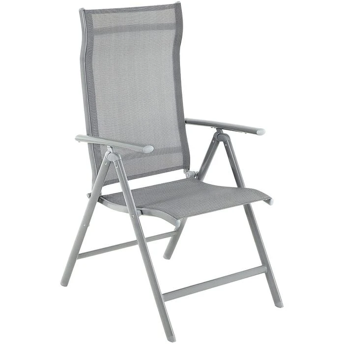 Songmics Gartenstuhl GCB02GY, Kunststoff, Hochlehner, Verstellbar, Grau, Klappbar 1 Songmics Gartenstuhl GCB02GY, Kunststoff, Hochlehner, Verstellbar, Grau, Klappbar