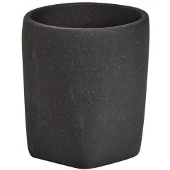Zeller Zahnputzbecher Dark Stone, Kunststein, Schwarz