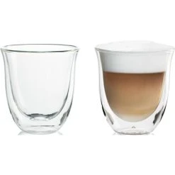DeLonghi Kaffeegläser 5513214601 Cappuccino, Doppelwandig, 190ml, 2 Stück