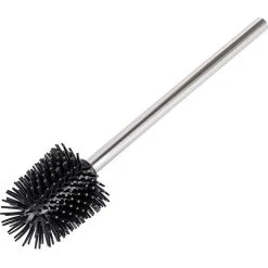 Wenko WC-Bürste Silikon, Silber, Ersatzbürste Mit Edelstahlgriff & Silikonborsten