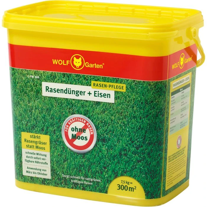 Wolf-Garten L-PM 300 Rasendünger, Extra Eisen, 7,5 Kg Für 300m² 1 Wolf-Garten L-PM 300 Rasendünger, Extra Eisen, 7,5 Kg Für 300m²