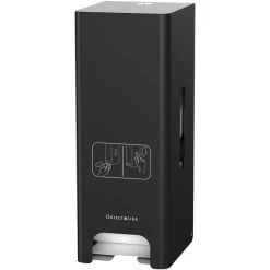 CWS Toilettenpapierspender ObjectLine 706703, Edelstahl, Für 2 Kleinrollen, Schwarz