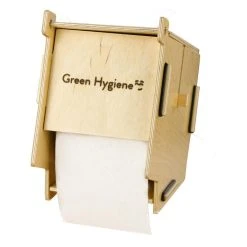 GreenHygiene Toilettenpapierspender Klohaus, Holz, ökologisch, Für Kordula Und Rolf, Braun