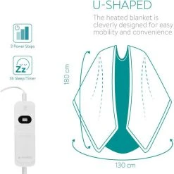 Navaris Heizdecke Poncho, Blau / Weiß, 3 Temperaturen, Abschaltautomatik, 180 X 130cm -Einhell Verkaufsshop 1868d74cd180d821b51a7bd42eea1864b532af87 heizdecke navaris poncho blau weiss