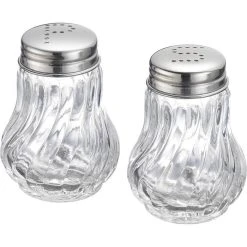 Westmark Salz-und-Pfefferstreuer Berlin 65362270, Set, Aus Glas / Edelstahl, Transparent