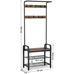 Vasagle Garderobenständer HSR40B, Vintage, Mit 9 Haken, Metall / Holz, Schwarz / Braun -Einhell Verkaufsshop 1bc9e13750a0c13d9e40f1e3a3490ee07a63cc5e garderobenstaender vasagle hsr40b vintage