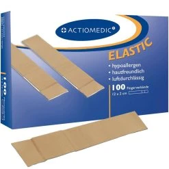 Actiomedic Pflaster Elastic Fingerverband, 100 Strips, Elastisch, Hypoallergen 12 X 2cm