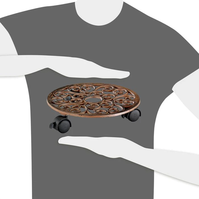 Wagner-System Pflanzenroller Antik, 20092501, Rund, Gusseisen, 50kg, Braun, Ø 29cm 4 Wagner-System Pflanzenroller Antik, 20092501, Rund, Gusseisen, 50kg, Braun, Ø 29cm – Bild 4