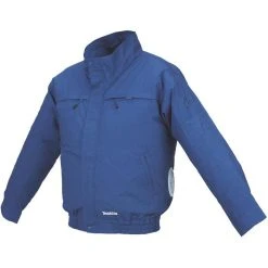 Makita Arbeitsjacke Akku-Klimajacke, DFJ304ZXL, Klimajacke 12V/14,4V/18V, Blau, Winddicht, Gr. XL
