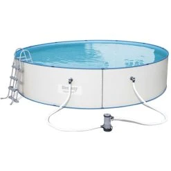 Bestway Aufstellpool Hydrium Ø 460 X 90cm, Stahlwandpool, Mit Filterpumpe, Rund
