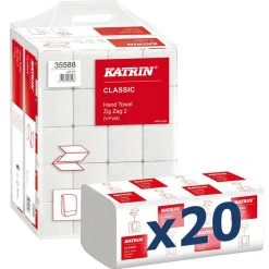 Katrin Classic 35588 Handy Pack, 2-lagig, Zick-Zack-Falz, 23 X 24,4 Cm, 4000 Stück, Papierhandtücher