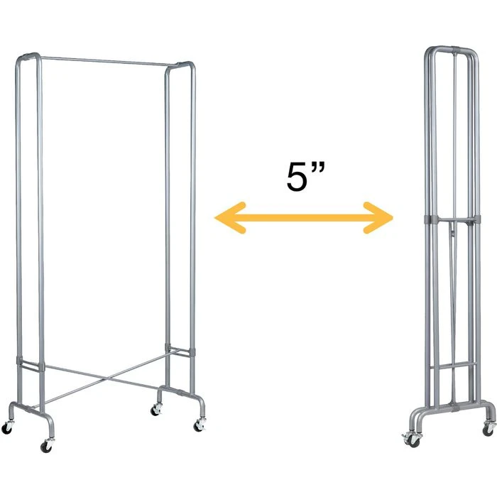 Unilux Garderobenständer Foldy, 400050665, Mit Rollen, Faltbar, Metall, Silber 4 Unilux Garderobenständer Foldy, 400050665, Mit Rollen, Faltbar, Metall, Silber – Bild 4