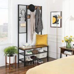 Vasagle Garderobenständer HSR98BX, Vintage, Mit 24 Haken, Metall / Holz, Schwarz / Braun -Einhell Verkaufsshop 29cf2f14708a7fdfada08e15de1a54ad0952560d garderobenstaender vasagle hsr98bx vintage