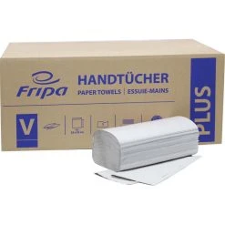 Fripa Papierhandtücher Plus, 1-lagig, Natur, Zick-Zack-Falz, 25 X 23 Cm, 5000 Stück