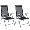 CASARIA Gartenstuhl Bern 105653, Kunststoff, Hochlehner,verstellbar,schwarz,klappbar,2 Stück
