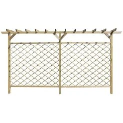 VidaXL Rankgitter Mit Pergola-Aufsatz, 41726, Braun, 335 X 200 Cm, Holz