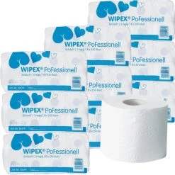 Wipex Toilettenpapier PoFessionell 10479, 3-lagig, Tissue, 250 Blatt, 72 Rollen