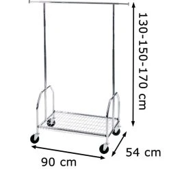 Alco Garderobenständer 2830, Mit Rollen Und Schuhablage, Metall, Silber -Einhell Verkaufsshop 31a6c0c2f1f04bc169464a9d50f4634c5bd740c6 garderobenstaender alco 2830