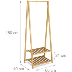 Relaxdays Garderobenständer 10020270, Mit 2 Ablagen, Bambus, Natur -Einhell Verkaufsshop 3460b624075f1a4179413114c199c0e4058306f6 garderobenstaender relaxdays 10020270