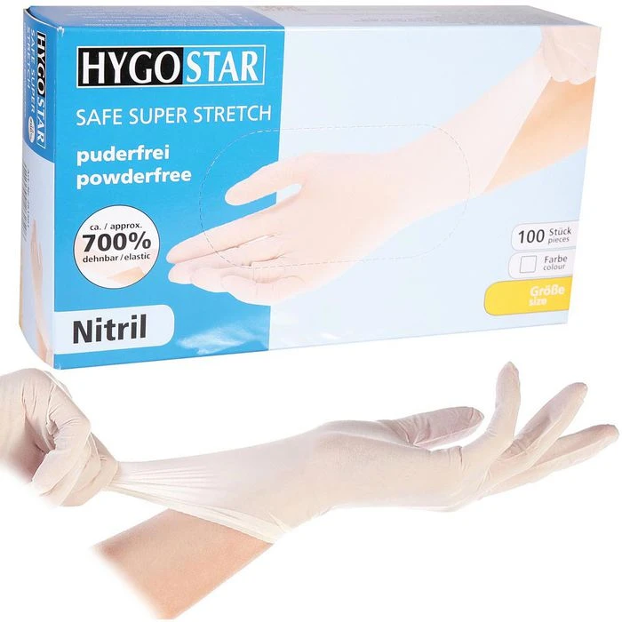 Franz Mensch Franz-Mensch Einmalhandschuhe Safe Super Stretch, Nitril, Puderfrei, Weiß, 100 Stück, Größe XS 1 Franz Mensch Franz-Mensch Einmalhandschuhe Safe Super Stretch, Nitril, Puderfrei, Weiß, 100 Stück, Größe XS