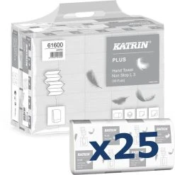 Katrin Papierhandtücher Classic Non Stop L 3, 3-lagig, Interfold-Falz, 20,3 X 32 Cm, 2250 Stück