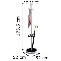 Kerkmann Garderobenständer Rondo, 6082, Mit 16 Haken, Metall, Alusilber / Schwarz -Einhell Verkaufsshop 37633413284ab7de6a62bb527d7eeaa9d4b6d71e garderobenstaender kerkmann rondo 6082