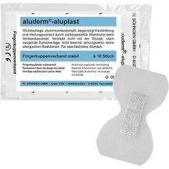 Söhngen Pflaster Aluderm Aluplast, 10 Strips, Fingerkuppen, Wasserfest, 7,2 X 4,3 Cm