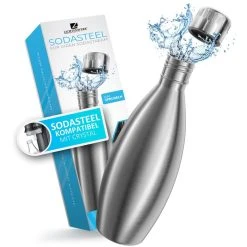 Lichtenwerk Karaffe SodaSteel Edelstahl, Mit Deckel, 0,9 Liter