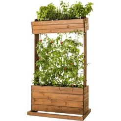 Hecht-international Hochbeet Cube 2, Braun, 82 X 50 X 145 Cm, Holz