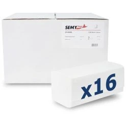 Semy-Top Papierhandtücher 2-lagig, Weiß, Zick-Zack-Falz, 24 X 21 Cm, 3200 Stück