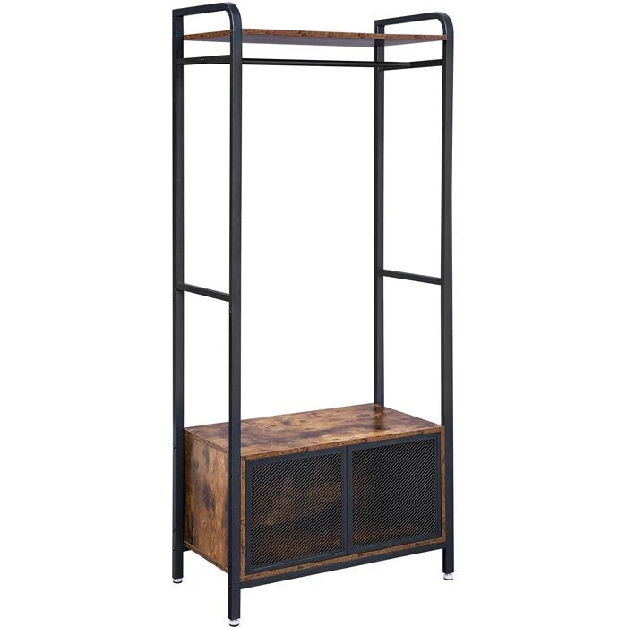 Vasagle Garderobenständer XHSR22BX, Vintage, Mit Schuhablage, Metall / Holz, Schwarz / Braun 1 Vasagle Garderobenständer XHSR22BX, Vintage, Mit Schuhablage, Metall / Holz, Schwarz / Braun