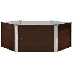 VidaXL Hochbeet 45710, Braun, 129 X 129 X 46 Cm, Verzinkter Stahl