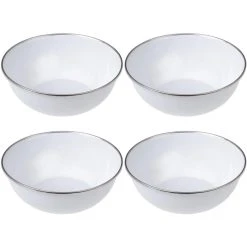 Gräwe Müslischale 730.SCH.C1, Stahlbelech Emailliert, Weiß, 15cm, Set, 4 Stück