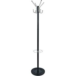 Haku-Möbel Garderobenständer 88599, Mit 8 Haken, Metall, Schwarz