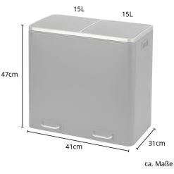 Svita Mülleimer TM2X15, Schwarz, Aus Metall, 2 X 15 Liter -Einhell Verkaufsshop 3cf55def59567d59154394d169eea7f679d5e56e muelleimer svita tm2x15 schwarz