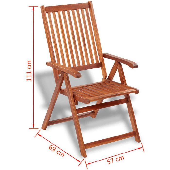 VidaXL Gartenstuhl 41820, Holz, Hochlehner, Braun, Klappbar, Armlehnen, 2 Stück 8 VidaXL Gartenstuhl 41820, Holz, Hochlehner, Braun, Klappbar, Armlehnen, 2 Stück – Bild 8