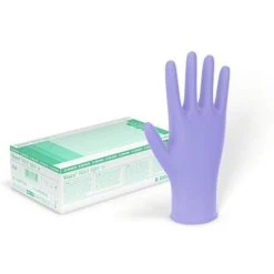 B. Braun B.Braun Einmalhandschuhe Vasco Nitril Light, Puderfrei, 9207724, Lila, 100 Stück, Größe M