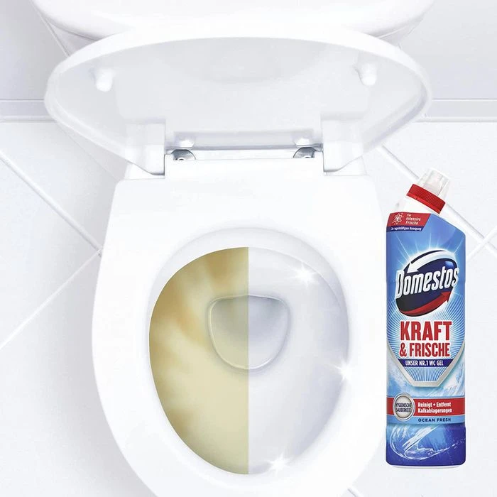 Domestos WC-Reiniger Kraft & Frische WC Gel, Ocean Fresh, Beseitigt 99,9% Der Bakterien, 750ml 2 Domestos WC-Reiniger Kraft & Frische WC Gel, Ocean Fresh, Beseitigt 99,9% Der Bakterien, 750ml – Bild 2