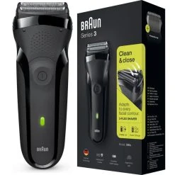 Braun Rasierer Series 3, 300s, Schwarz, Für Männer, Trockenrasierer
