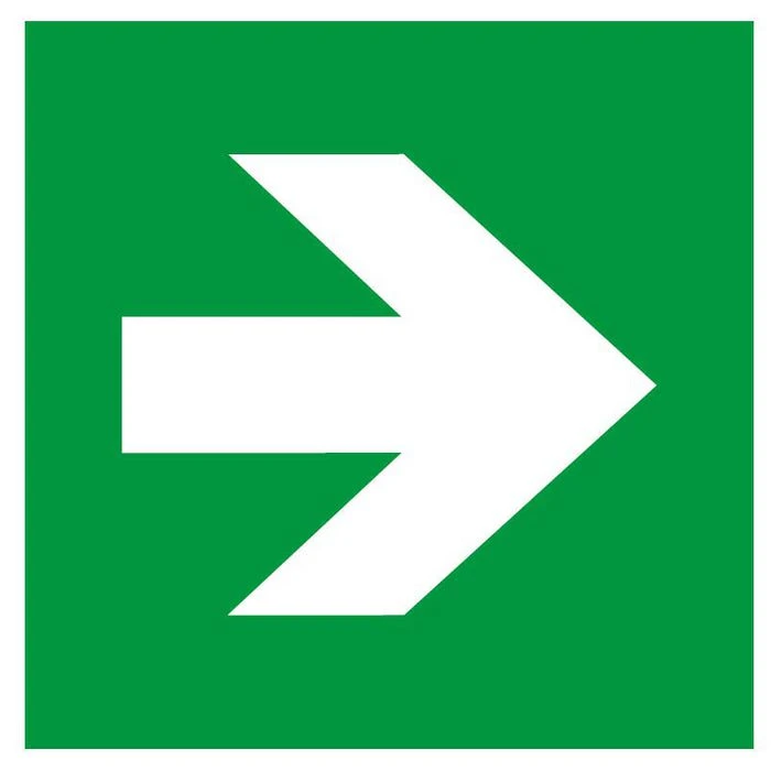 Abtec Hinweisschild ISO 7010 E006, Folie, 20 X 20 Cm, Richtungspfeil 1 Abtec Hinweisschild ISO 7010 E006, Folie, 20 X 20 Cm, Richtungspfeil