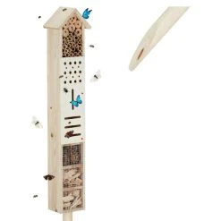 Relaxdays Insektenhotel 10026029, Mit Erdspieß, 16 X 79 X 11cm