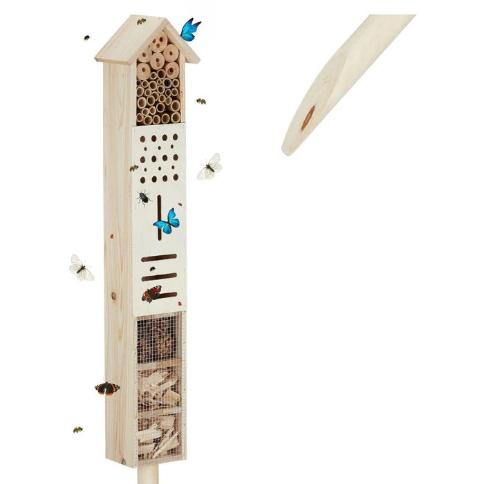 Relaxdays Insektenhotel 10026029, Mit Erdspieß, 16 X 79 X 11cm 1 Relaxdays Insektenhotel 10026029, Mit Erdspieß, 16 X 79 X 11cm