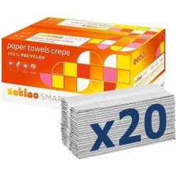 Satino Papierhandtücher Smart 268180, Weiß, 1-lagig, Lagen-Falz, 25 X 31 Cm, 4000 Stück