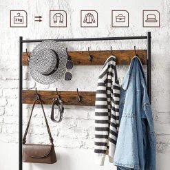 Vasagle Garderobenständer HSR410B01, Vintage, Mit 22 Haken, Metall / Holz, Schwarz / Braun -Einhell Verkaufsshop 46133264cb47c735451a1a0458862f2bc2706a90 garderobenstaender vasagle hsr410b01 vintage