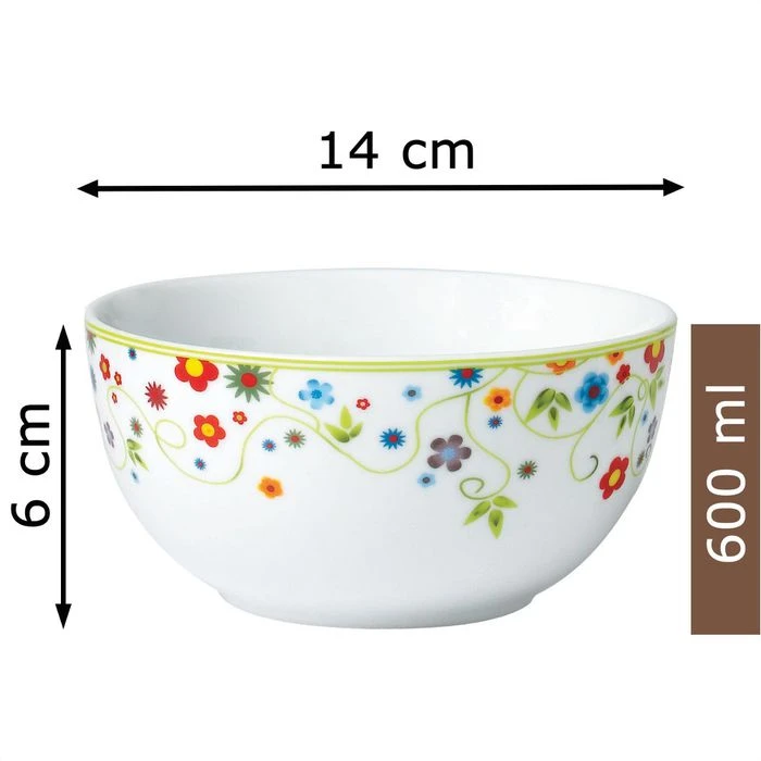 Van-Well Müslischale Vario Flower, Porzellan, Mit Dekor, 14cm, Set, 6 Stück 2 Van-Well Müslischale Vario Flower, Porzellan, Mit Dekor, 14cm, Set, 6 Stück – Bild 2